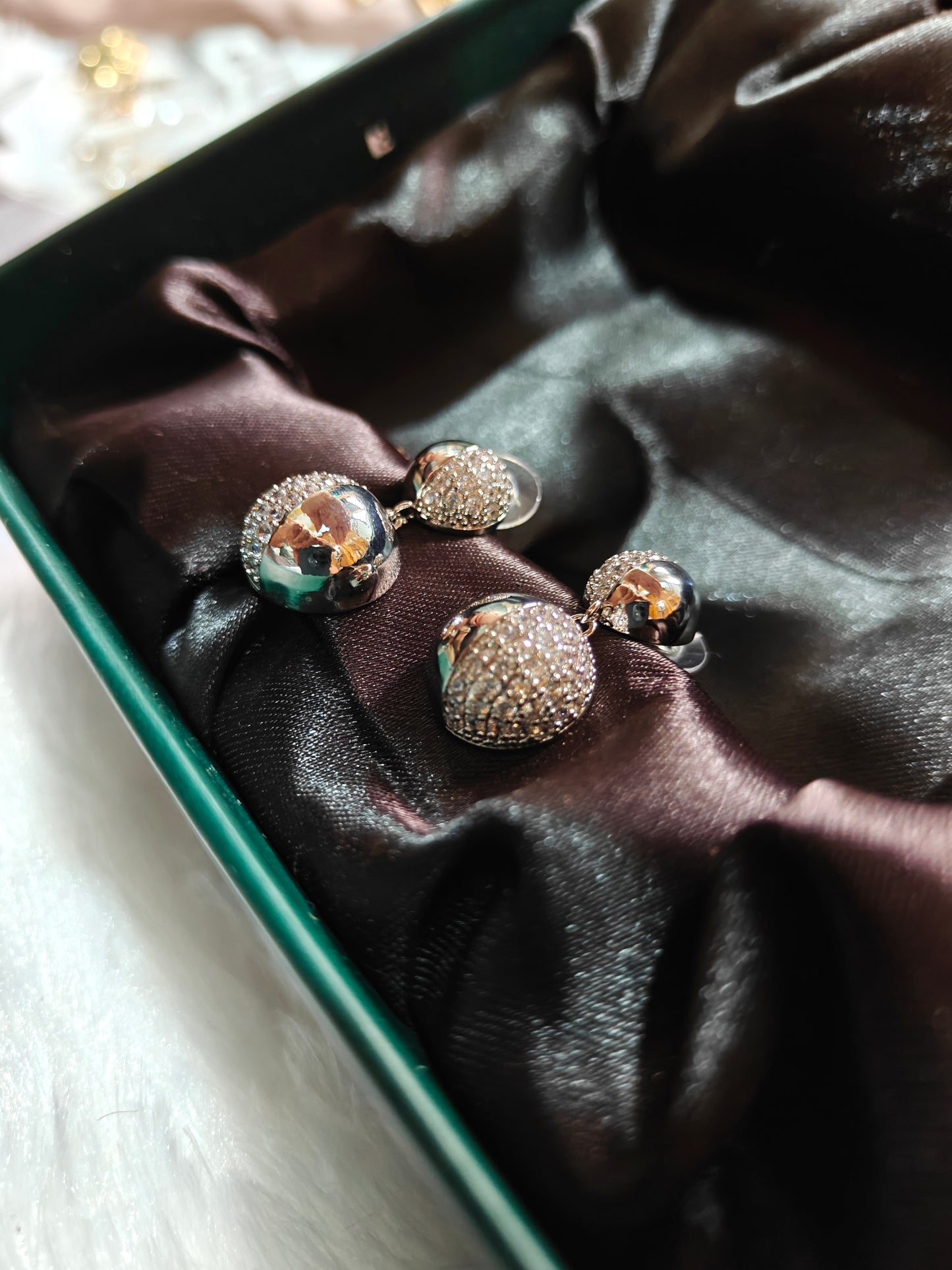 Silver Sparkle Drop Earrings