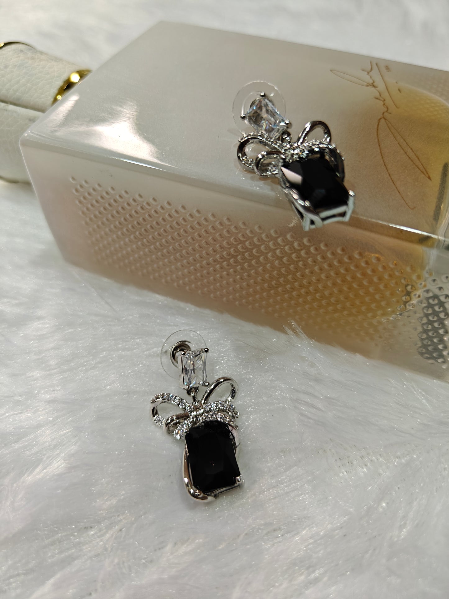 Midnight Bow Elegance  Earrings
