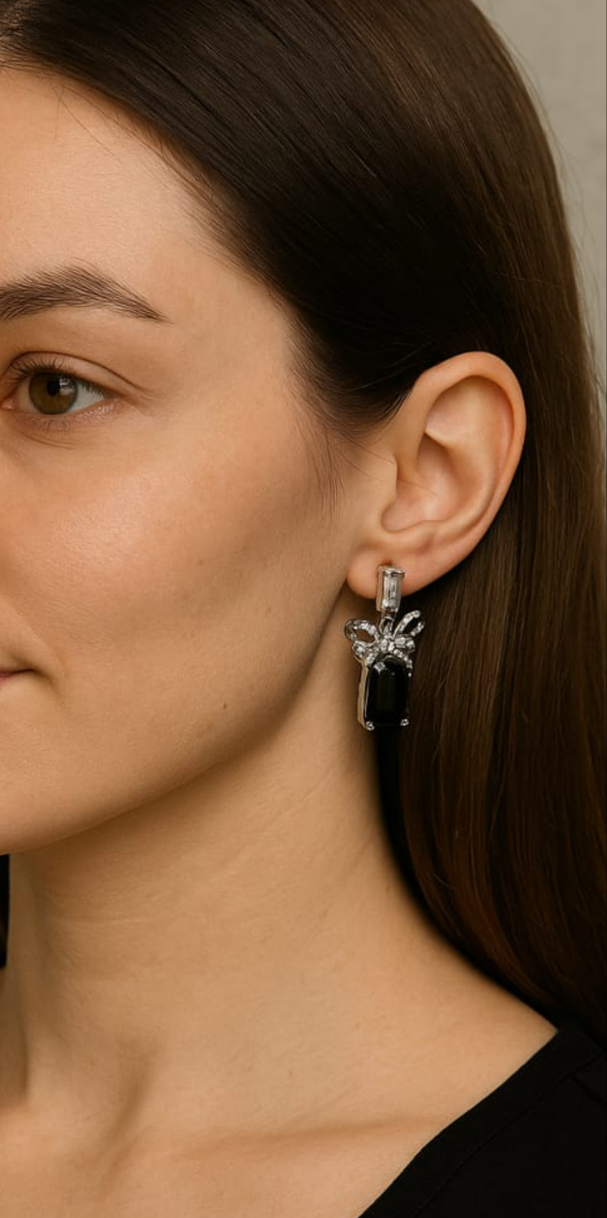 Midnight Bow Elegance  Earrings