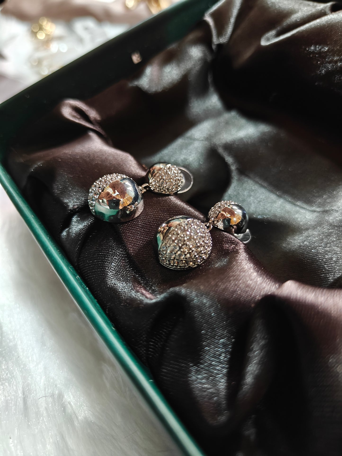 Silver Sparkle Drop Earrings