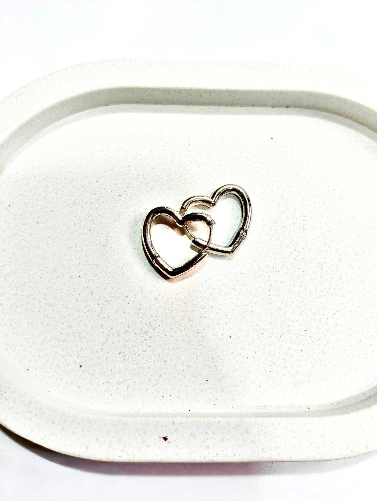 Trendy Silver Heart Hoop Earrings